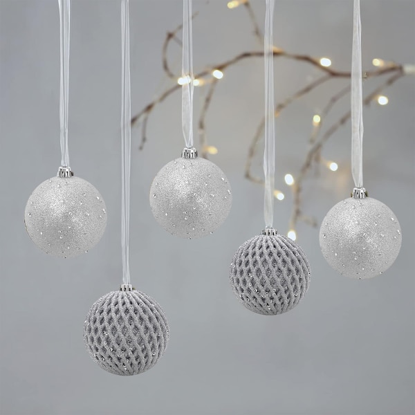 3.15" Christmas Ball Ornaments 12 pcs Glitter Sequin Foam Ball