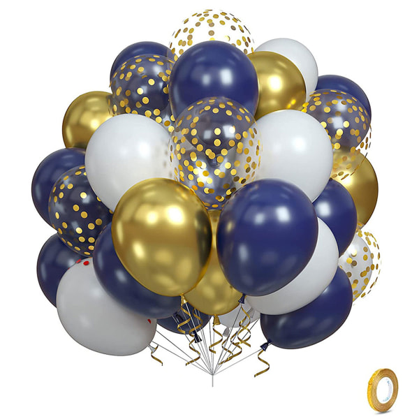 12-tums latex ballong metallisk konfetti set födelsedag