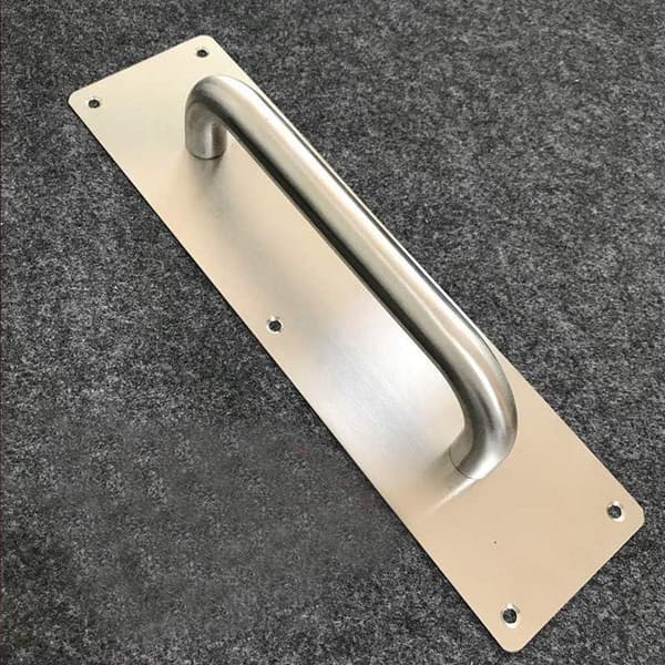 2 stk. Heavy Duty Skyvedørsgrep i Rustfritt Stål med Bakplate