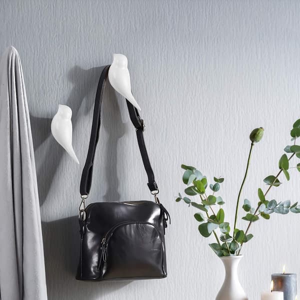 Fågelväggkrok i vit fågeldesign / Mångsidig väggkrok för C