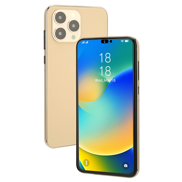 6,1 tums skärm 4G Smartphone 4G 64G Dual Sim Mobiltelefon Olåst Mobiltelefon för Android 11 100‑240V Guld AU-kontakt