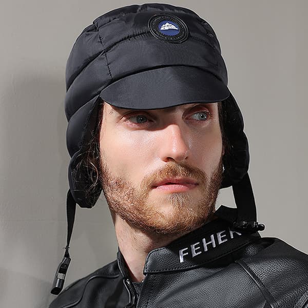 Dame Varm Øreklap Vinterhat Udendørs Vinterhue, Varm Trapper Hat Øreklapper Vinterhat black