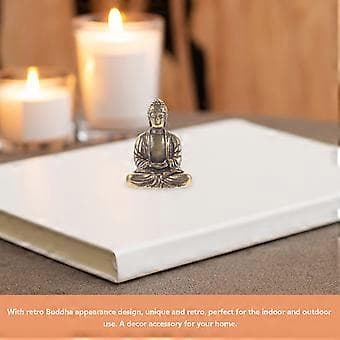Liten Buddha-staty i koppar, Sakyamuni-prydnad, heminredning, kopparhantverk