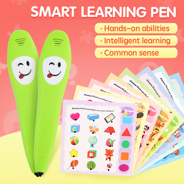 Pedagogisk leksak för barn, interaktiv lärobok med lättviktsdesign och ljusstark färgdisplay, peka-och-prata-funktion med smart logikpenna för