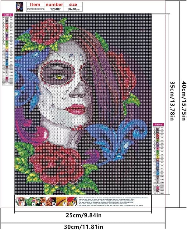 30x40CM diamantmålning Komplett Kit Rund Gotisk, canvas diamant