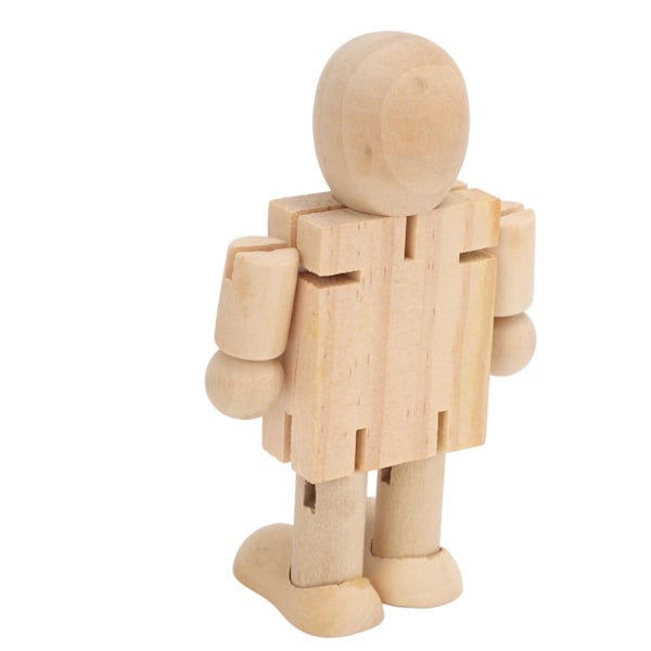 Justerbara träfigurer Obehandlad trärobot Släta ytor Lätt att dekorera DIY-hantverk Flexibla trärobotar Naturligt trämaterial Mångsidig