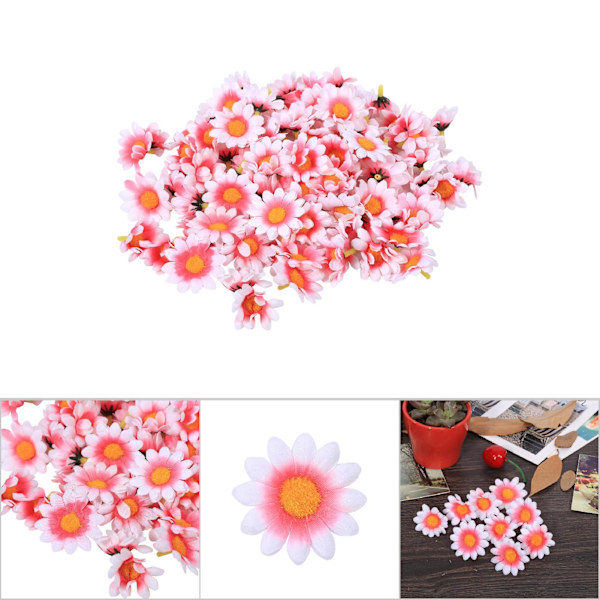 Gerbera Daisy Huvuden Konstgjorda Tyg Blommor Bröllopsfest 4cm