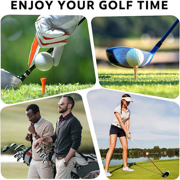 Golf Tees, 2 3/4 tum, 70 st, Professionella Deluxe Trä