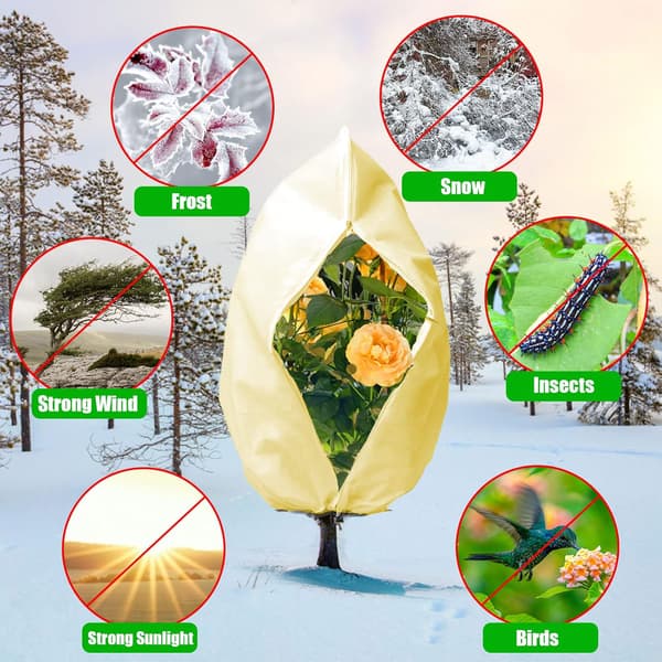 2-pak Havefleece Plantebeskyttelse mod Frost, med Lynlås, Vinter