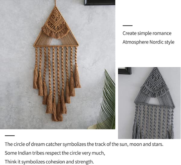 Vægophæng Macrame Gobeliner, Bohæme Stil Håndvævet Tapet