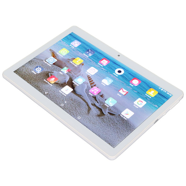 10-tums surfplatta 2 GB och 32 GB dubbel kamera 10 tum 1960x1080 IPS HD-skärm Octa Core CPU 32 GB surfplatta AU-kontakt 100–240 V Silvervit AU-kontakt