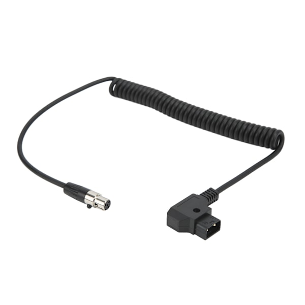 D-Tap till 4-pin XLR-kontakt strömkabel, supermjuk PVC infällbar spirallina för snygg anslutning, uppgraderade skarvar för stabil överföring