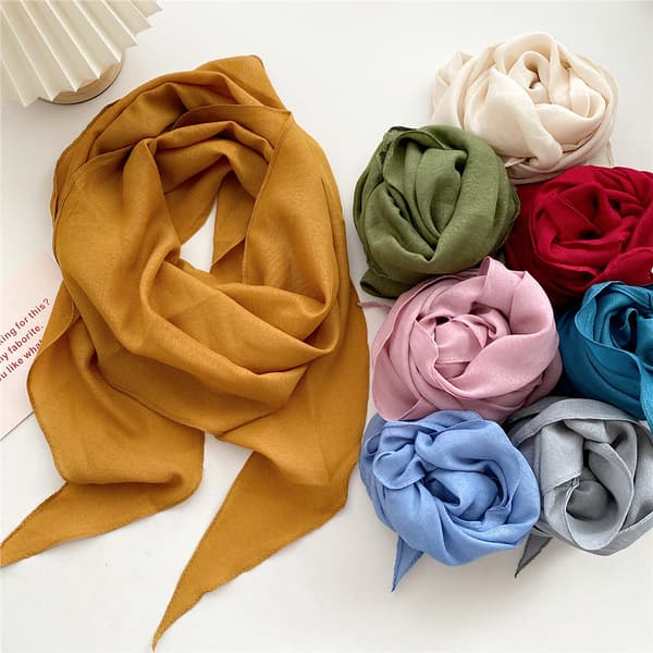 Stor diamantscarf i bomull och linne, silkesscarf för damer, vår- och höstmode, nackskydd, dekorativ scarf för konststudenter Black
