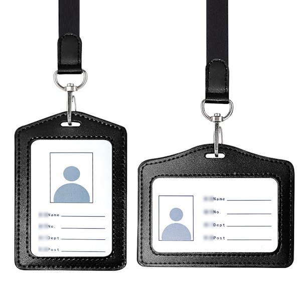 2-pack läder ID-korthållare, vertikal/transversal ID