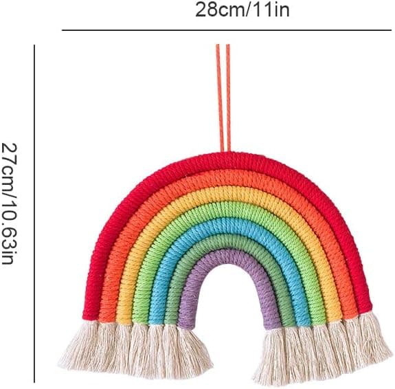Regnbåge Makramé Väggbonad, Tapestry för Boho Dekoration Pojkar R