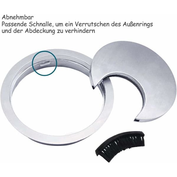 4-pack 60 mm Kabelgenomföringar - Kabelhantering - Skrivbordskanaler med