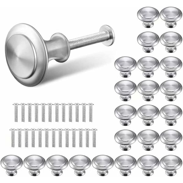 Silver Dörrhandtag för Låda, Runda Dörrknoppar, Silver Runda Låda