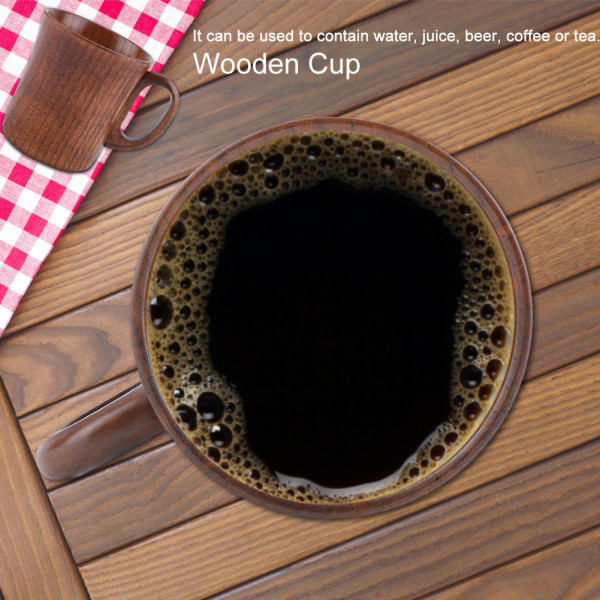 Bärbar kopp av naturligt trä med handtag av trä tekopp kaffeöl