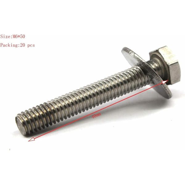 10 stk. M6 50 304 Endbehandlet Rustfrit Stål Hylsesøm