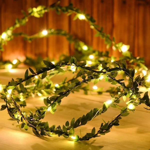 2/3/5/10M LED Konstgjord Blad Girlang Realistisk Blad Krans