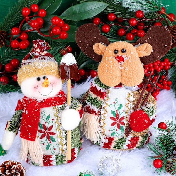3 Pack Christmas Sitting Santa Snowman Reindeer Table
