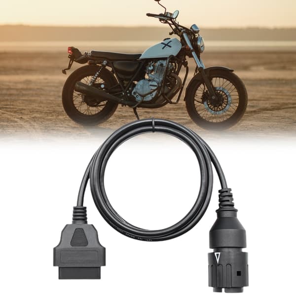 OBD2 Förlängningsadapter för Motorcyklar 10 Pin till 16 Pin Diagnostikkabel Högpresterande Hållbar Konstruktion Stöder GS-911 OBDLink K Line DCAN System