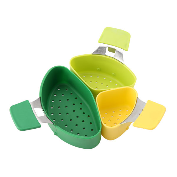 3-pack silikonångande kokande matlagningskorgar kit hängande