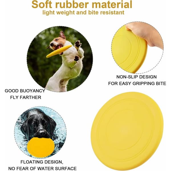 4 st Hundfrisbees, Hundleksaksfrisbee, 18 cm Slitstark Gummi Kastning