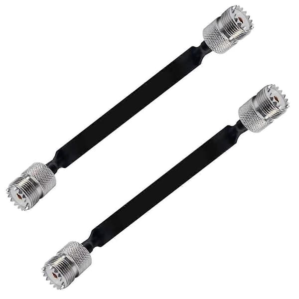 2kpl - 20cm RF-koaksiaalikaapeli ikkuna-/oviläpivienti litteä kaapeli, SO239 UHF-naaras-naaras-urosliitin