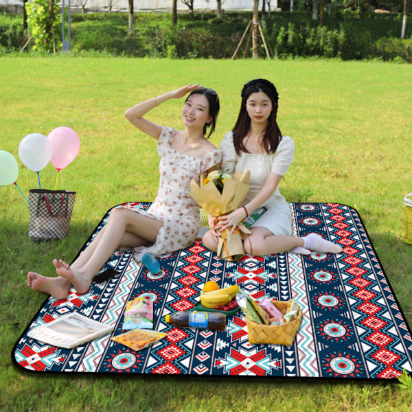 Picknickfiltar, Boho Picknickmatta Vattentät Vikbar, Extra Stor Tjock, Sandtät Överdimensionerad Utomhusmatta, för Fester, Camping, Park, Resor, Style 4