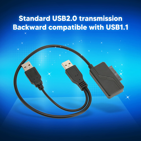 Slimline SATA Laptop Adapterkabel USB till SATA Adapter för CD DVD ROM-enheter Hög kvalitet Hållbar Stabil USB-driven kabel Kompatibel med extern