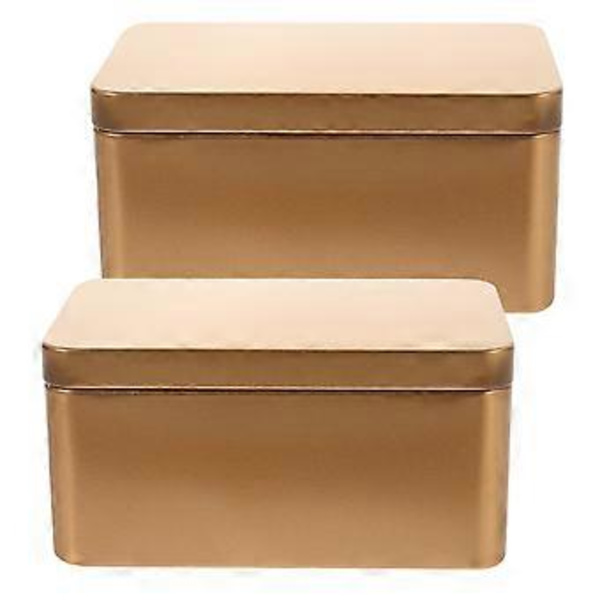 2 st Hushålls Te Box Bulk Te Förpackningslåda Rektangulär Plåtlåda Förvaringslåda