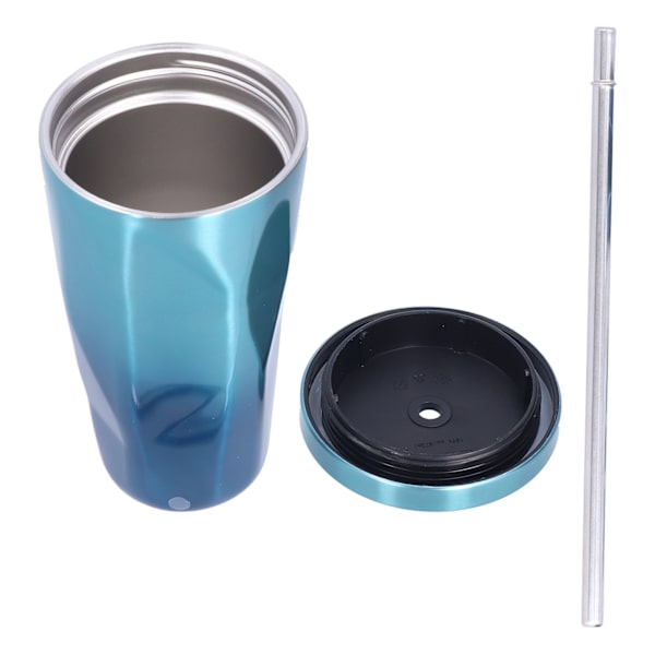 500ml Rostfritt Stål Kaffe Mugg Kaffe Mugg med Sugrör Bra