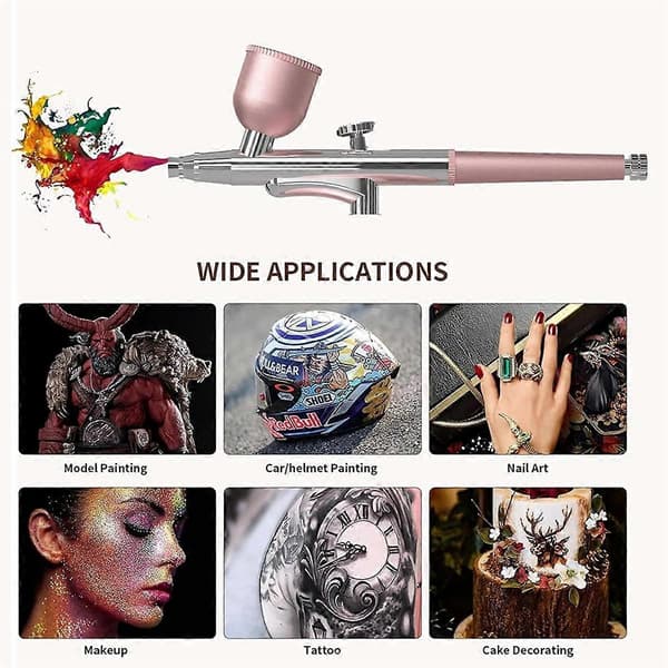 AirBrush Kit med luftkompressor Trådløst Airbrush Sæt til Makeup Modelmaling Neglekunst Kagepynt Barber B