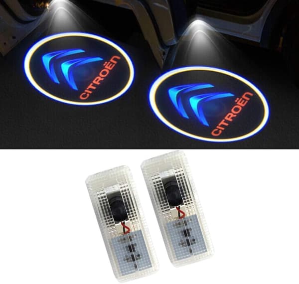 2 st Bilprojektor Dörrlampor Bil LED Välkomstlogotyp Bil Spöke Sha