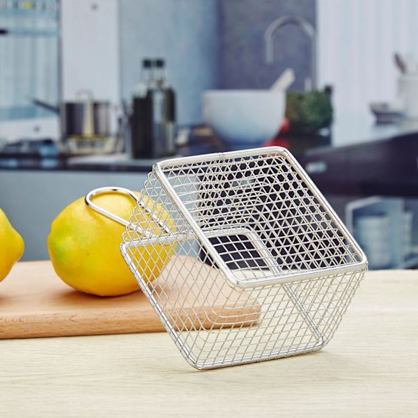 304 Rostfritt Stål Mini Fritöskorg Snacks Pommes Frites Korg