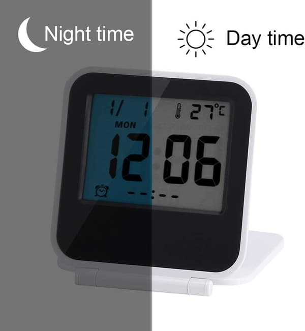 Digitalt Rejsevækkeur, Mini Sammenklappeligt Bærbart Alarmkalender