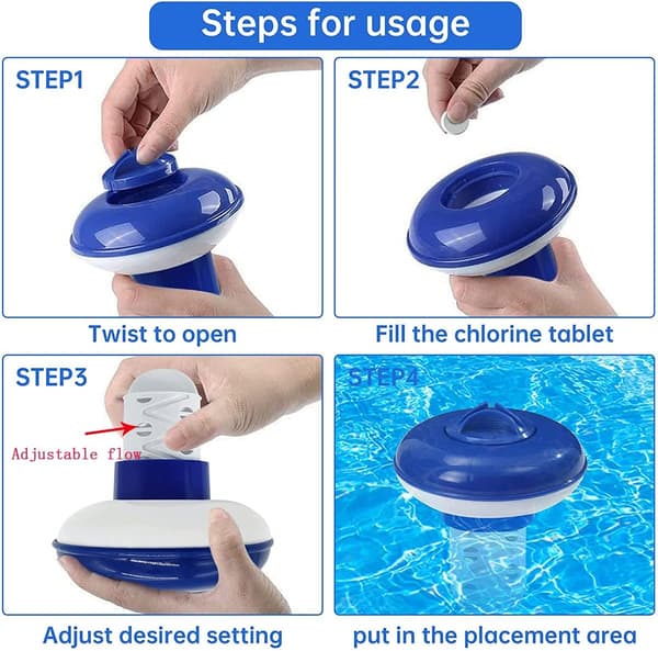 Poolklordiffusor, justerbar klordiffusor för simning