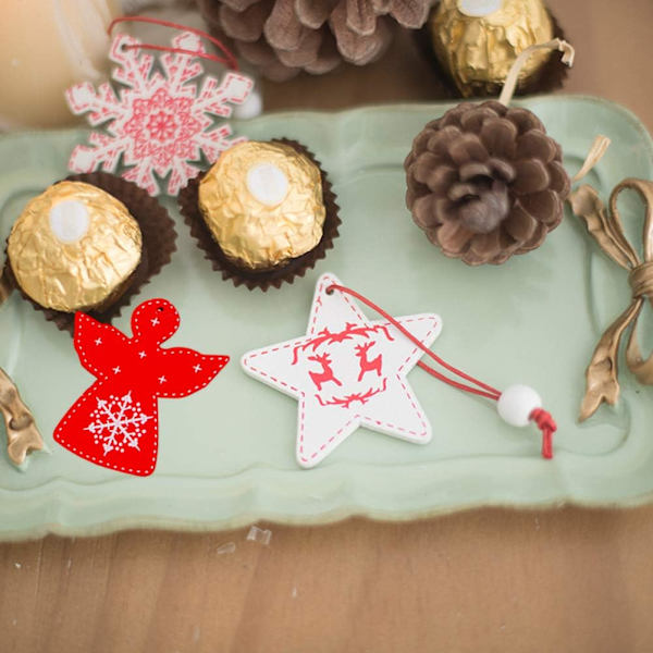 Weihnachtsbaumschmuck 24 Stück Holz Weihnachten Anhänger
