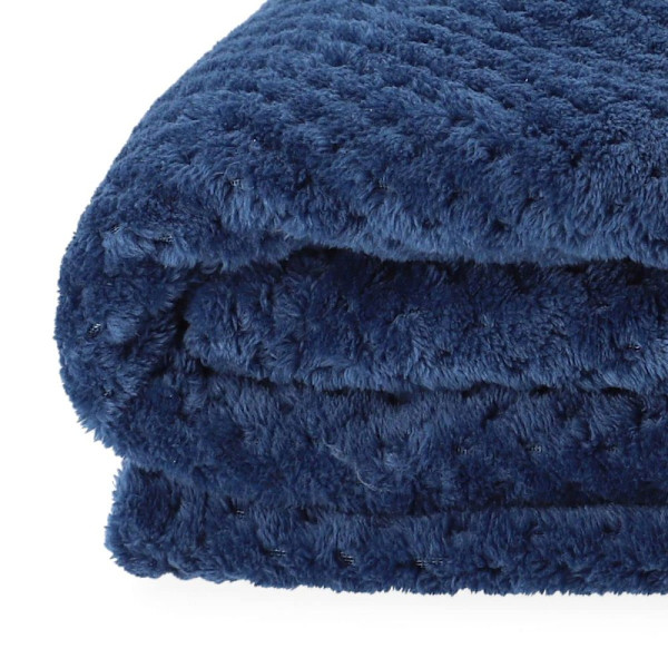 Tæppe 150X200cm - Sengetæppe Sofatæppe Hyggetæppe Quilt - Fluffy og Blødt - Polyester Navy Blå