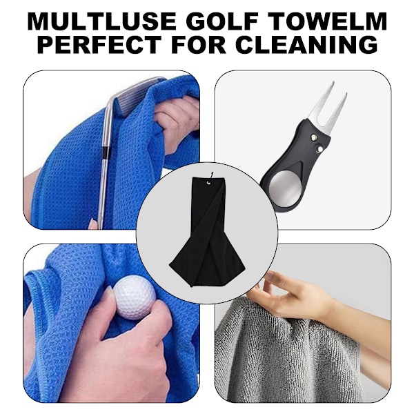 2-pack mikrofiber golfhandduk, lätt, utmärkt vatten