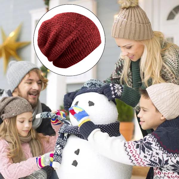 Randig Pullover-mössa för höst och vinter, herr- och dammössa i varm ull för höst och vinter, stickad utomhusmössa