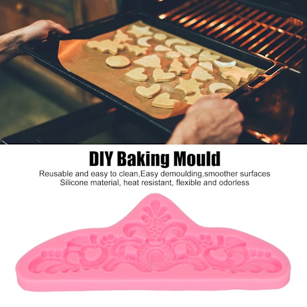 Mångsidig silikonkakform, detaljerade former non-stick yta flexibel för mikrovågsugn kylskåp frys diskmaskin, livsmedelsgodkänd silikon för
