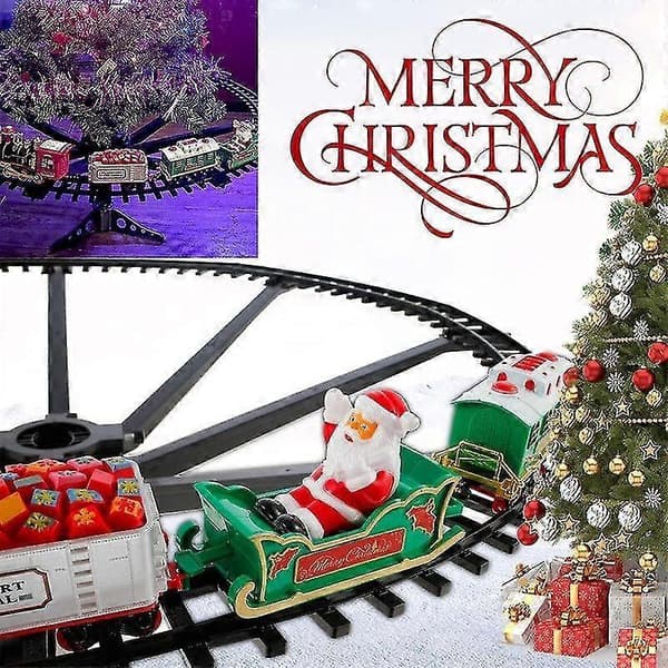 Juletogsæt, elektrisk togsæt med lys og lyd, julegaver juletræsdekoration