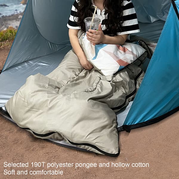 Komfortabel sovepose for camping, polyester pongee hul bomull, rektangulær design for voksne og barn, pose for all slags vær, ultralett og bærbar
