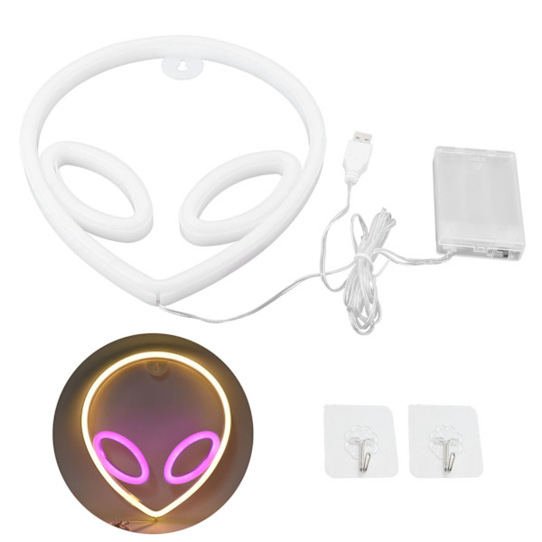 Alien Neonljus Batteri/USB-driven Väggdekorativ LED-skylt