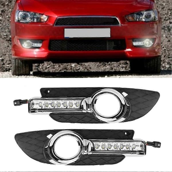 LED DRL kjørelys gul hvit 2 farger passer til Mitsubishi Lancer 2007-2012