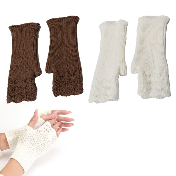 2 par dame vinter armvarmere varme fingerløse handsker håndhæklet Combination 4