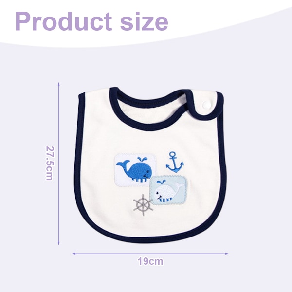 Babyhaklappar Mjuka och Absorberande Ekologisk Bomull Bandana Dregelhaklappar Set för Pojkar Flickor Nyfödda 0-36 Månader Style 3
