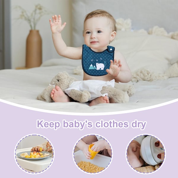 Babyhaklappar Mjuka och Absorberande Ekologisk Bomull Bandana Dregelhaklappar Set för Pojkar Flickor Nyfödda 0-36 Månader Style 2
